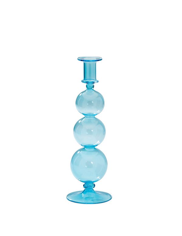 Bubble Ljusstake i glas - blå