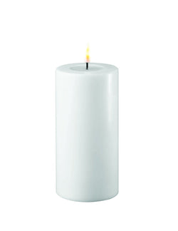 Hvide LED stearin bloklys - Ø7,5 cm - FEW Design